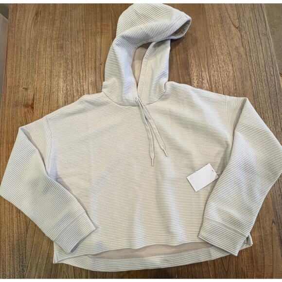 Zella Tops - Zella Ottoman Cotton Blend Ribbed Hoodie - Size L